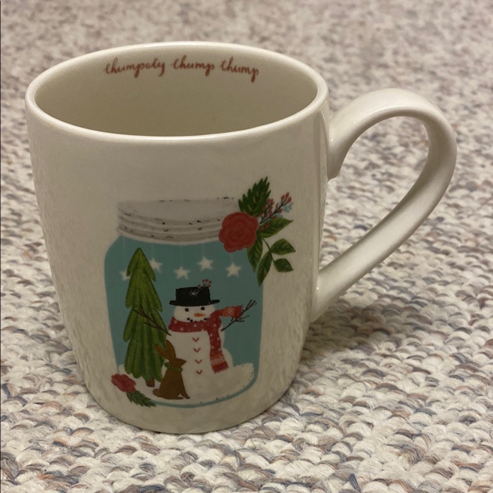 Festive Snowman Mug with Floral Accents